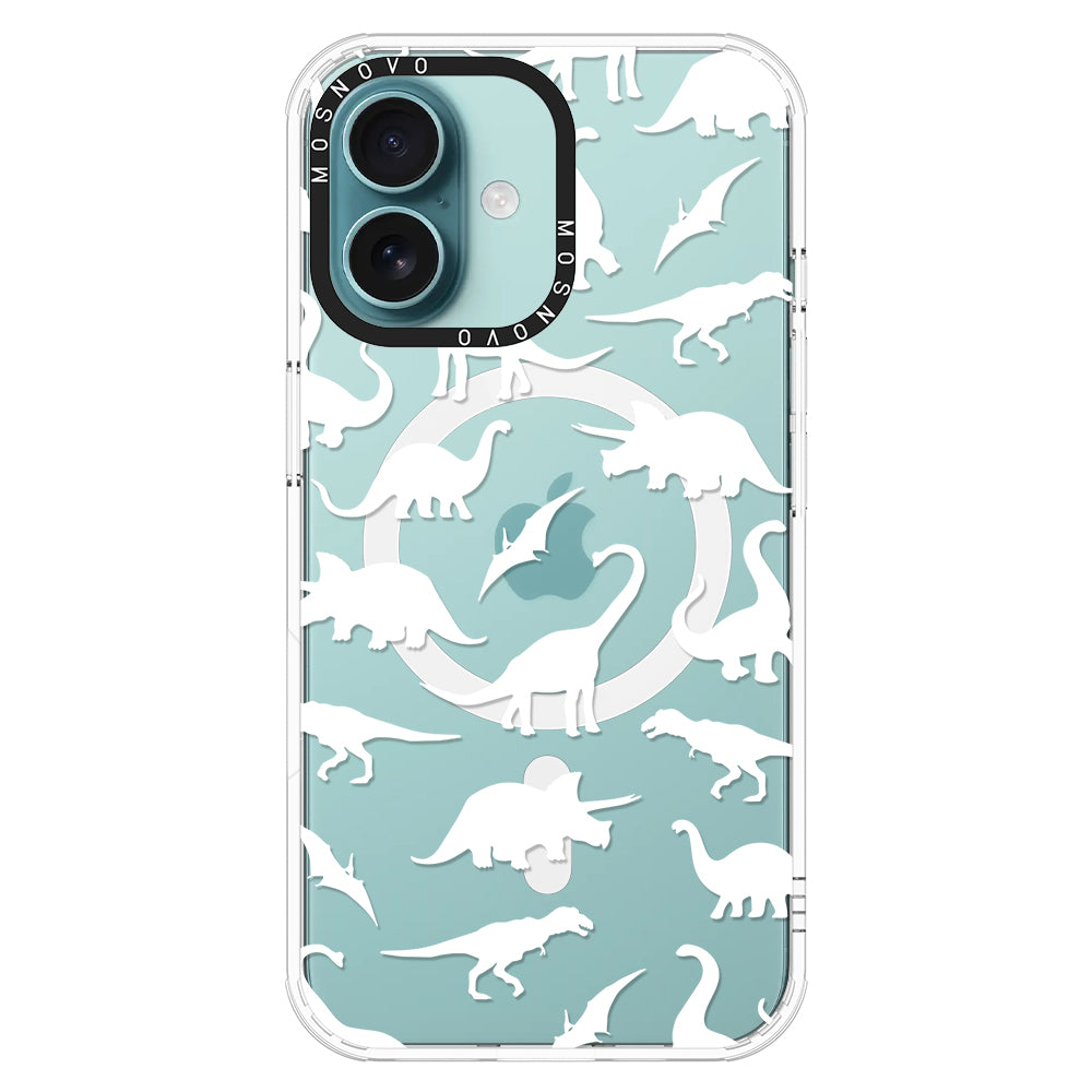 White Dinosaur Phone Case - iPhone 16 Case - MOSNOVO