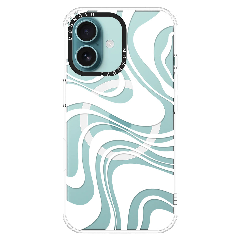 White Swirl Phone Case - iPhone 16 Case - MOSNOVO