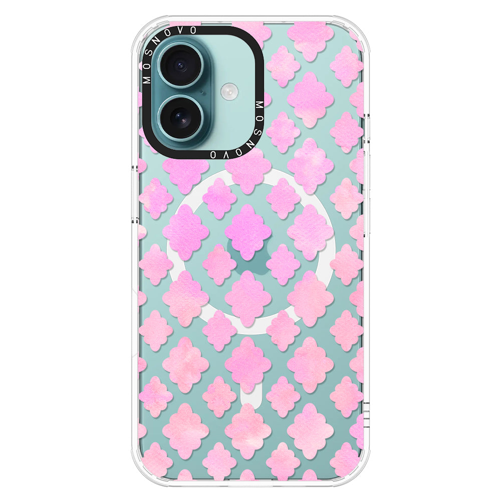 Pink Flower Diamond Phone Case - iPhone 16 Case - MOSNOVO