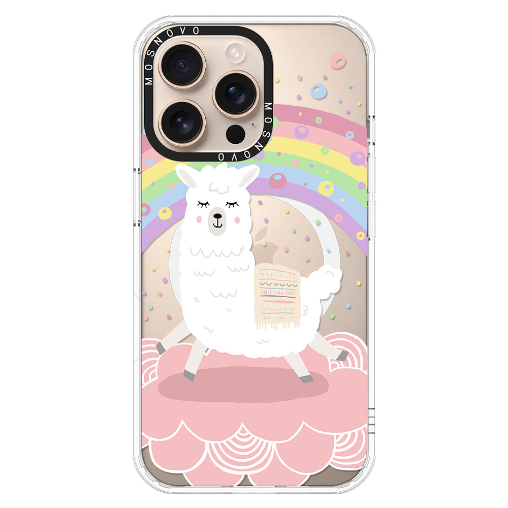 Rainbow Alpaca Phone Case - iPhone 16 Pro Max Case - MOSNOVO