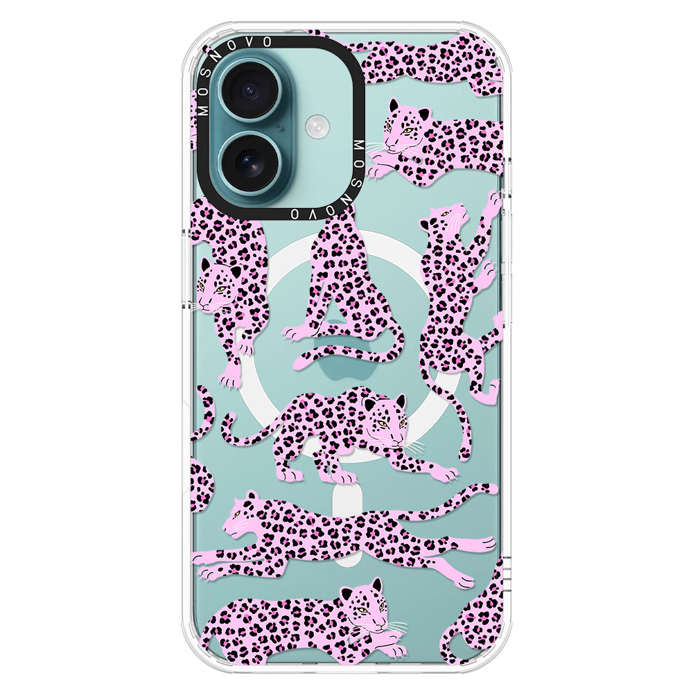 Pink Leopard Phone Case - iPhone 16 Plus Case - MOSNOVO