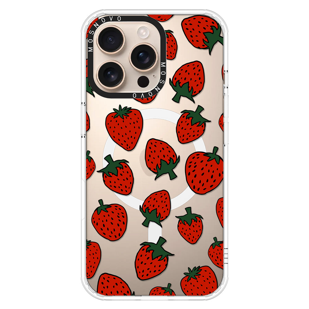 Red Strawberry Phone Case - iPhone 16 Pro Max Case - MOSNOVO