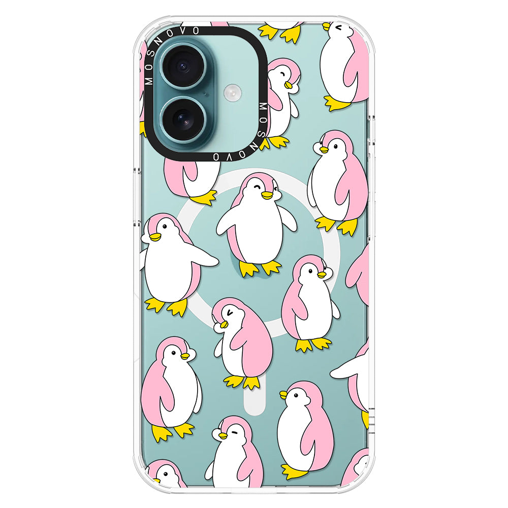 Pink Penguins Phone Case - iPhone 16 Plus Case - MOSNOVO