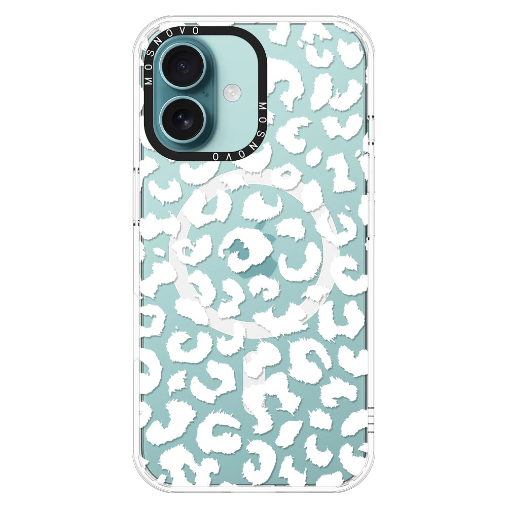 White Leopard Phone Case - iPhone 16 Case - MOSNOVO