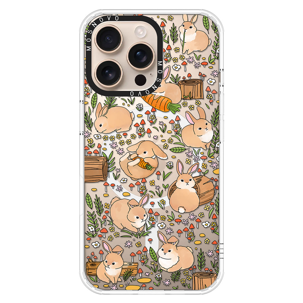 Cute Bunny Garden Phone Case - iPhone 16 Pro Max Case - MOSNOVO