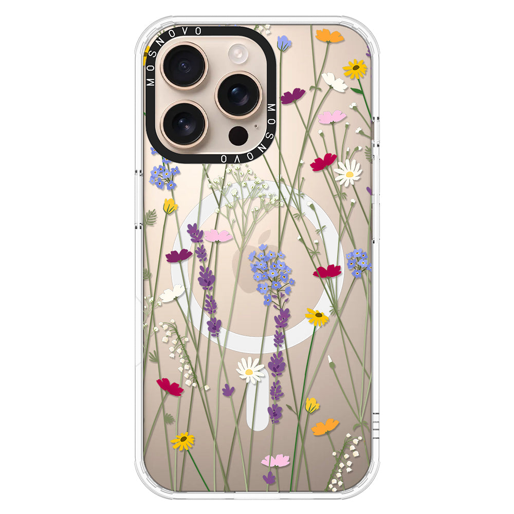 Floral Garden Lavender Daisy Flower Phone Case - iPhone 16 Pro Max Case - MOSNOVO