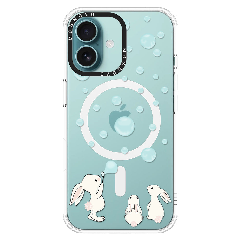 Bunny Blow Bubble Phone Case - iPhone 16 Case - MOSNOVO