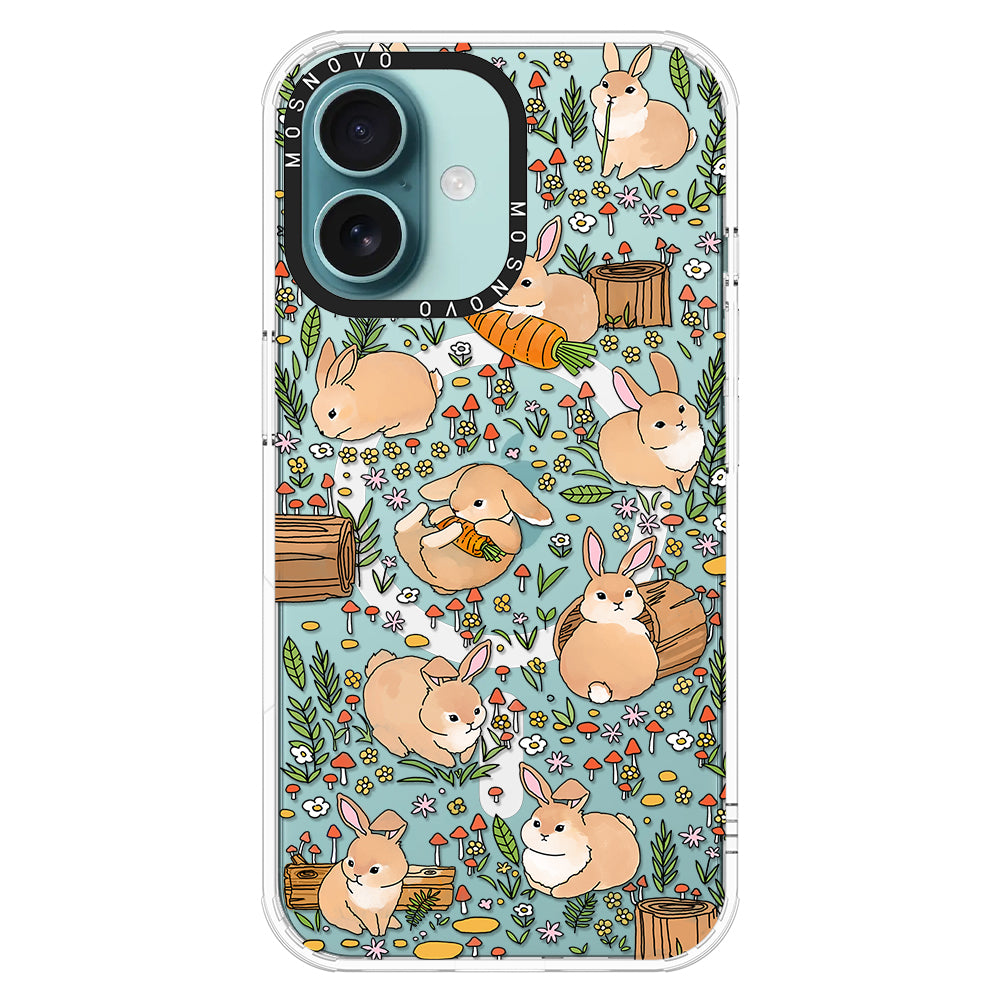 Cute Bunny Garden Phone Case - iPhone 16 Plus Case - MOSNOVO