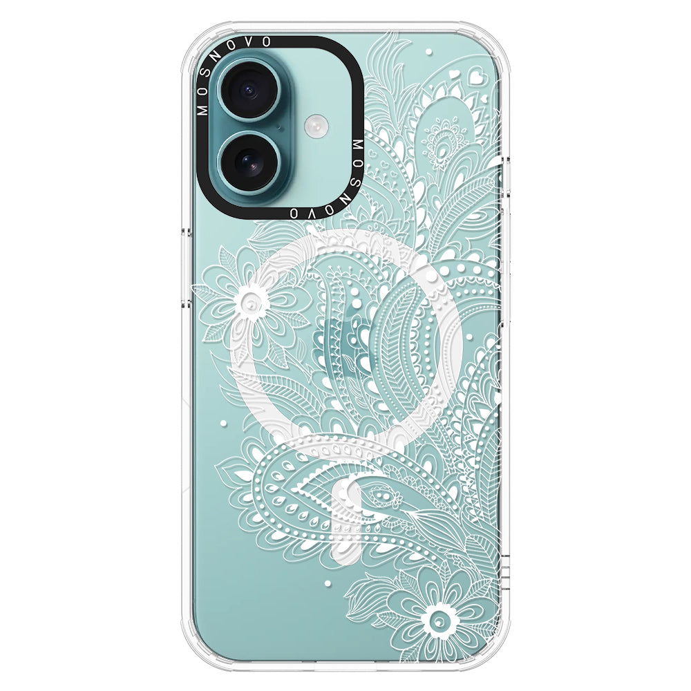 Aesthetic Flower Henna Phone Case - iPhone 16 Plus Case - MOSNOVO