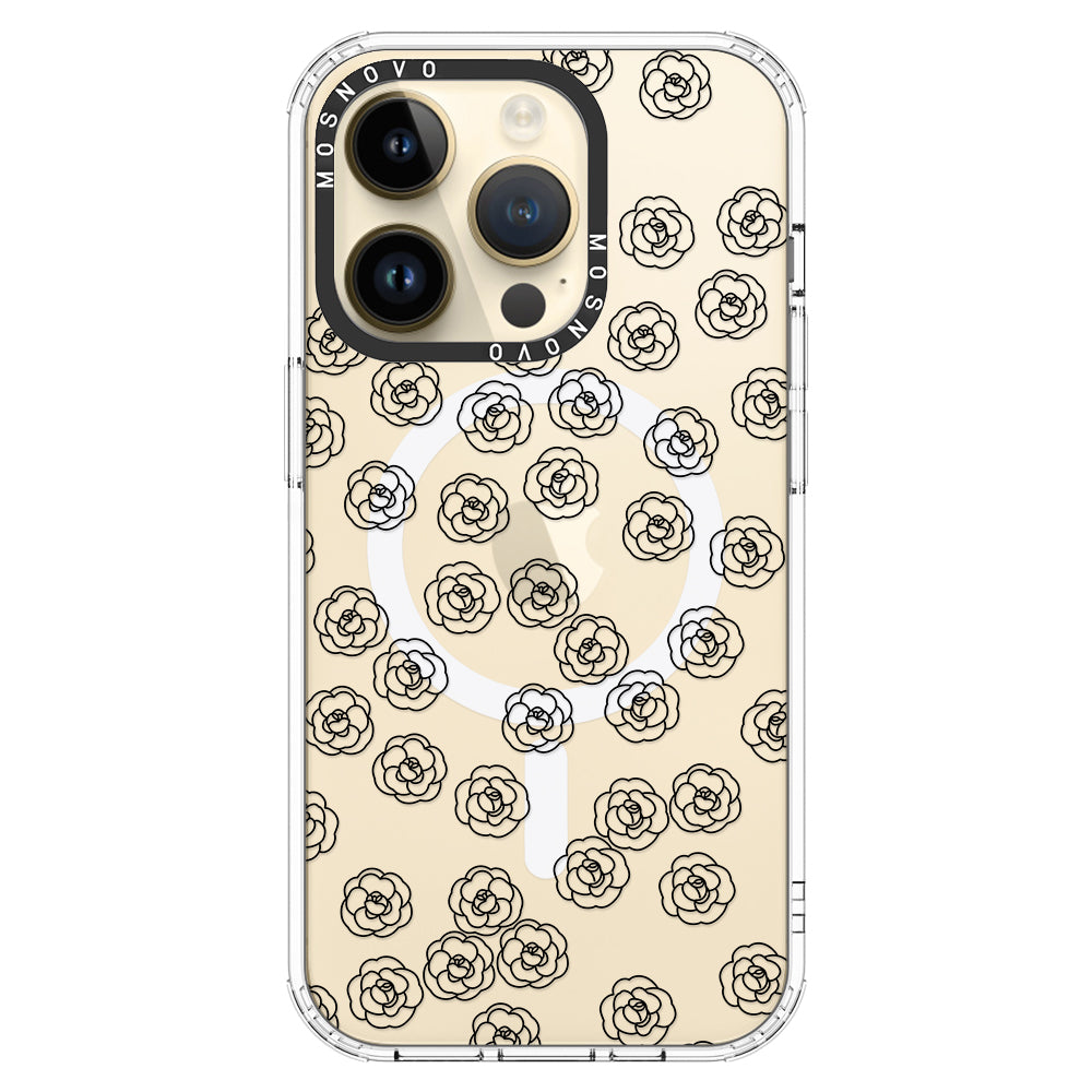 Linear Camelia Flower Phone Case - iPhone 14 Pro Case