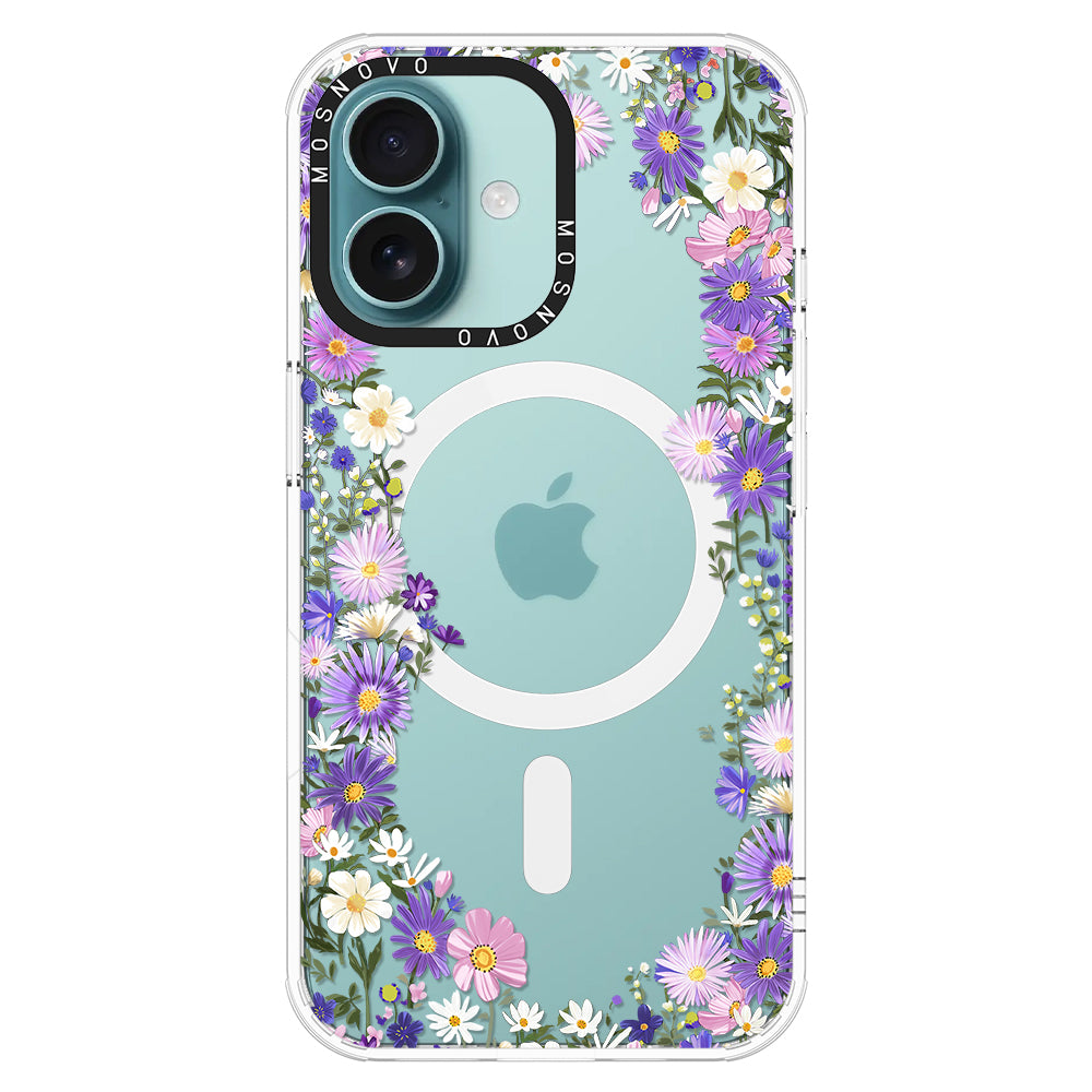 Purple Daisy Garden Phone Case - iPhone 16 Plus Case - MOSNOVO