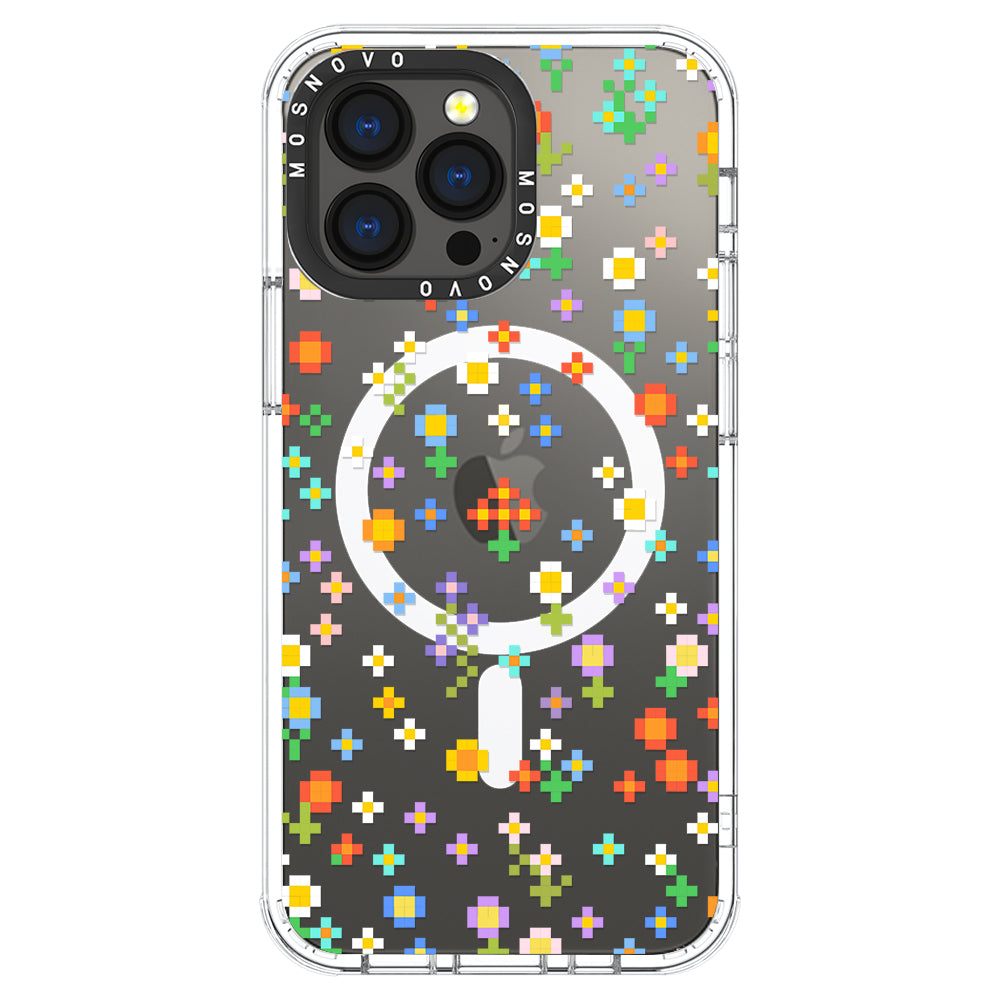 Pixel-Floral Phone Case - iPhone 13 Pro Case