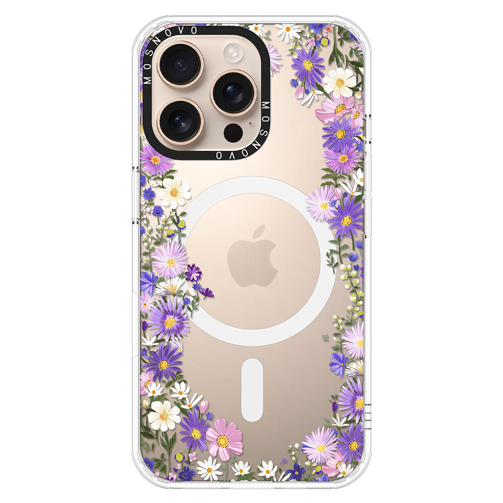 Purple Daisy Garden Phone Case - iPhone 16 Pro Max Case - MOSNOVO