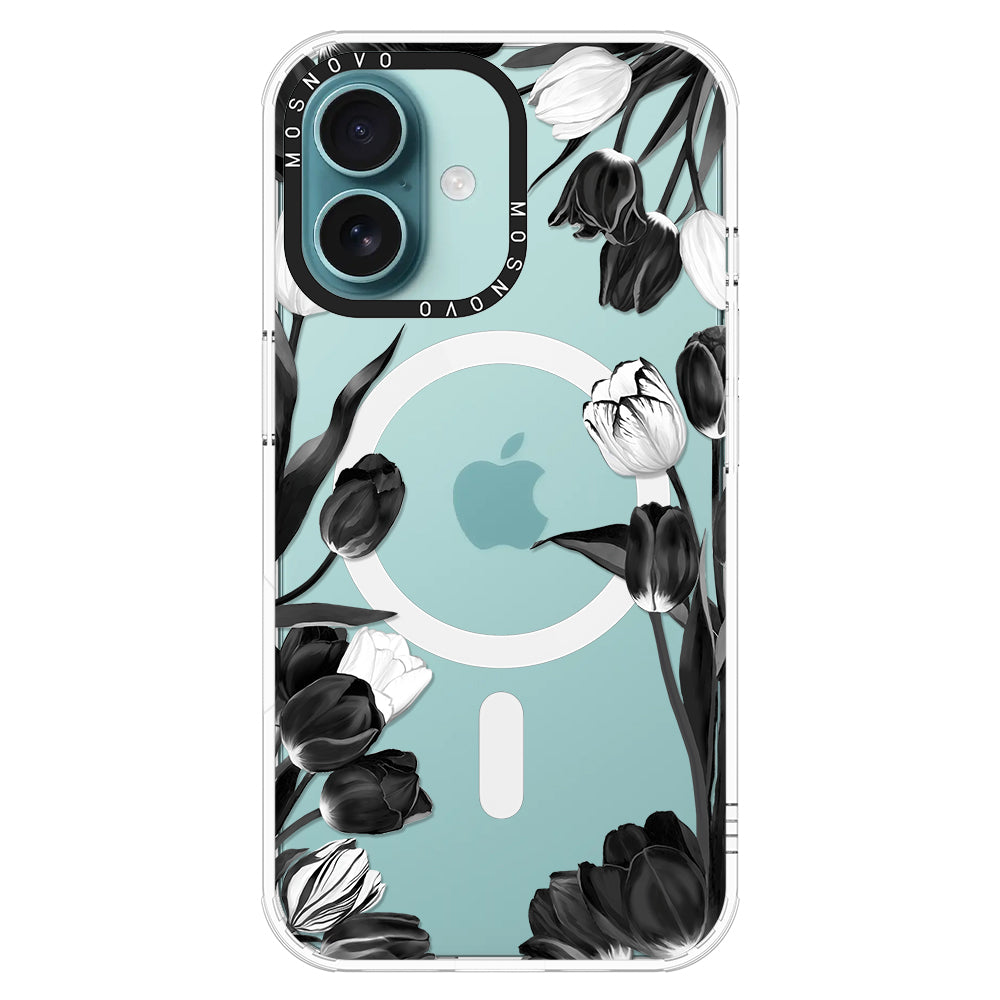 Black Tulips Phone Case - iPhone 16 Case - MOSNOVO