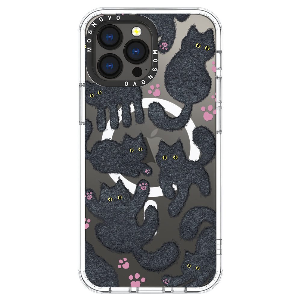 Black Furry Cat Phone Case - iPhone 13 Pro Max Case