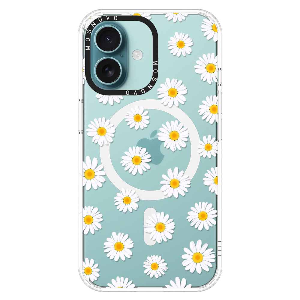 White Daisy Phone Case - iPhone 16 Case - MOSNOVO