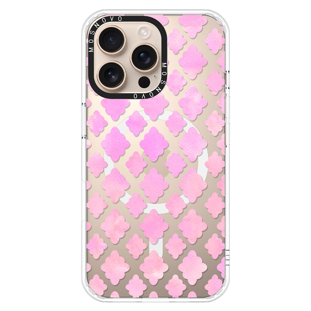 Pink Flower Diamond Phone Case - iPhone 16 Pro Max Case - MOSNOVO