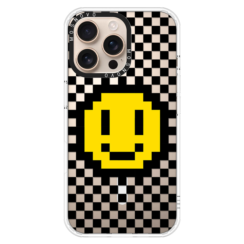 Smile Checkered Phone Case - iPhone 16 Pro Max Case - MOSNOVO