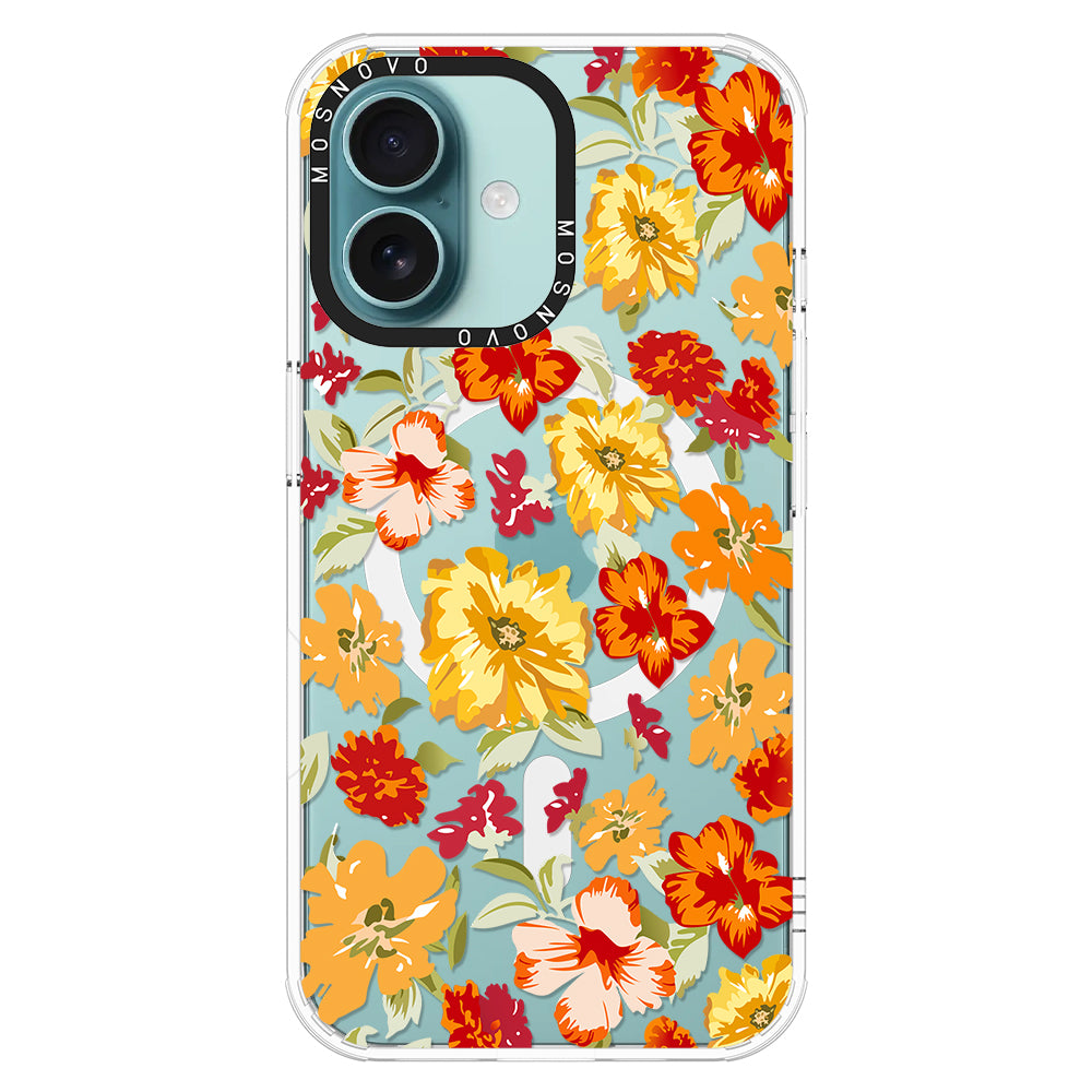 70s Boho Yellow Flower Phone Case - iPhone 16 Plus Case - MOSNOVO