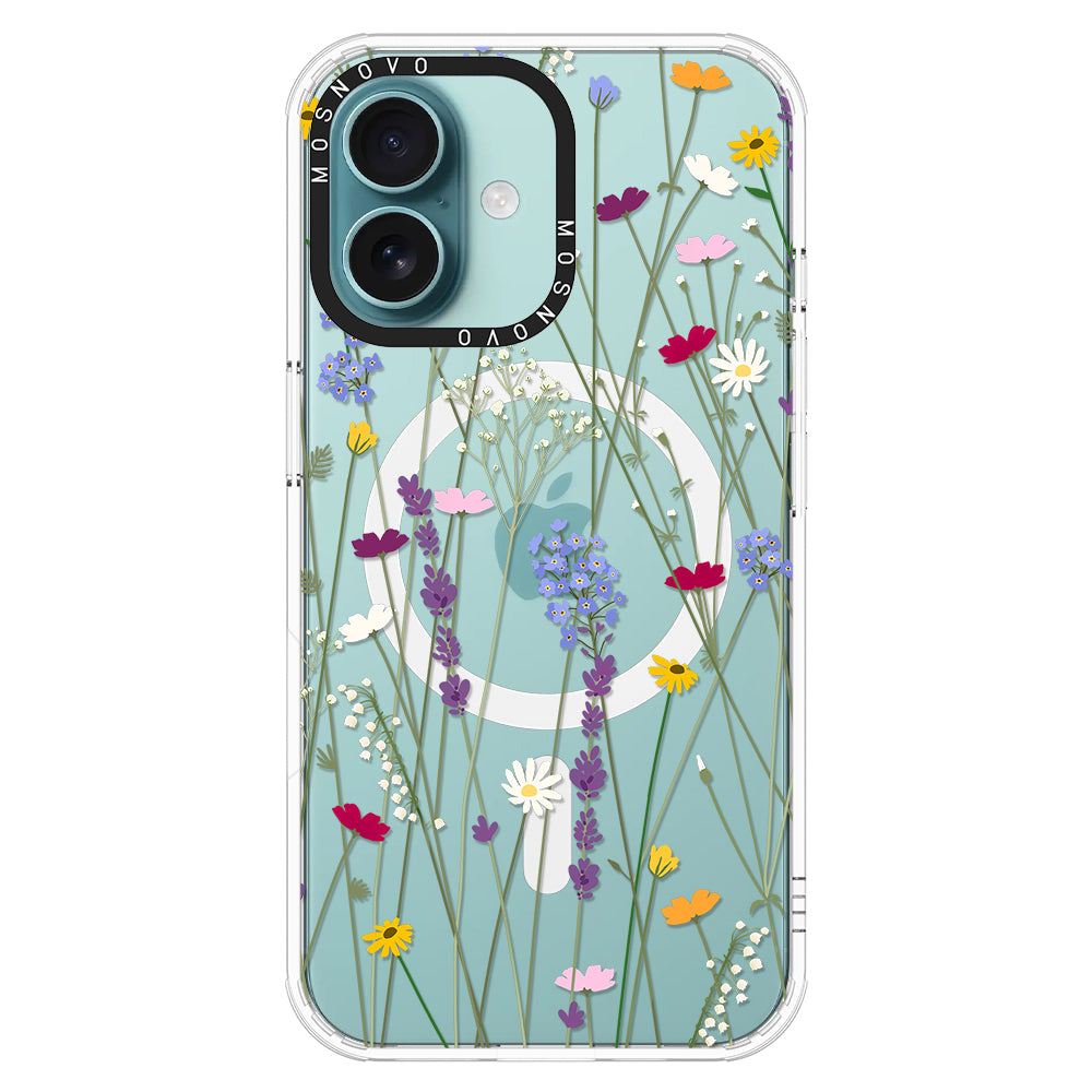 Floral Garden Lavender Daisy Flower Phone Case - iPhone 16 Case - MOSNOVO