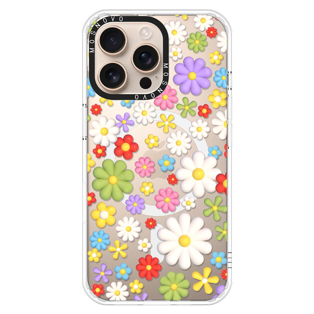 3D Flowers Phone Case - iPhone 16 Pro Max Case - MOSNOVO