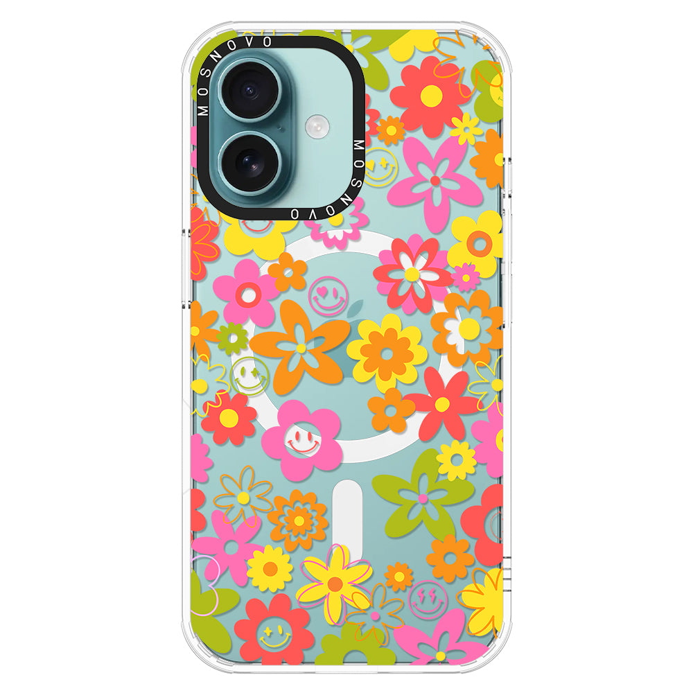 70's Groovy Floral Phone Case - iPhone 16 Case - MOSNOVO