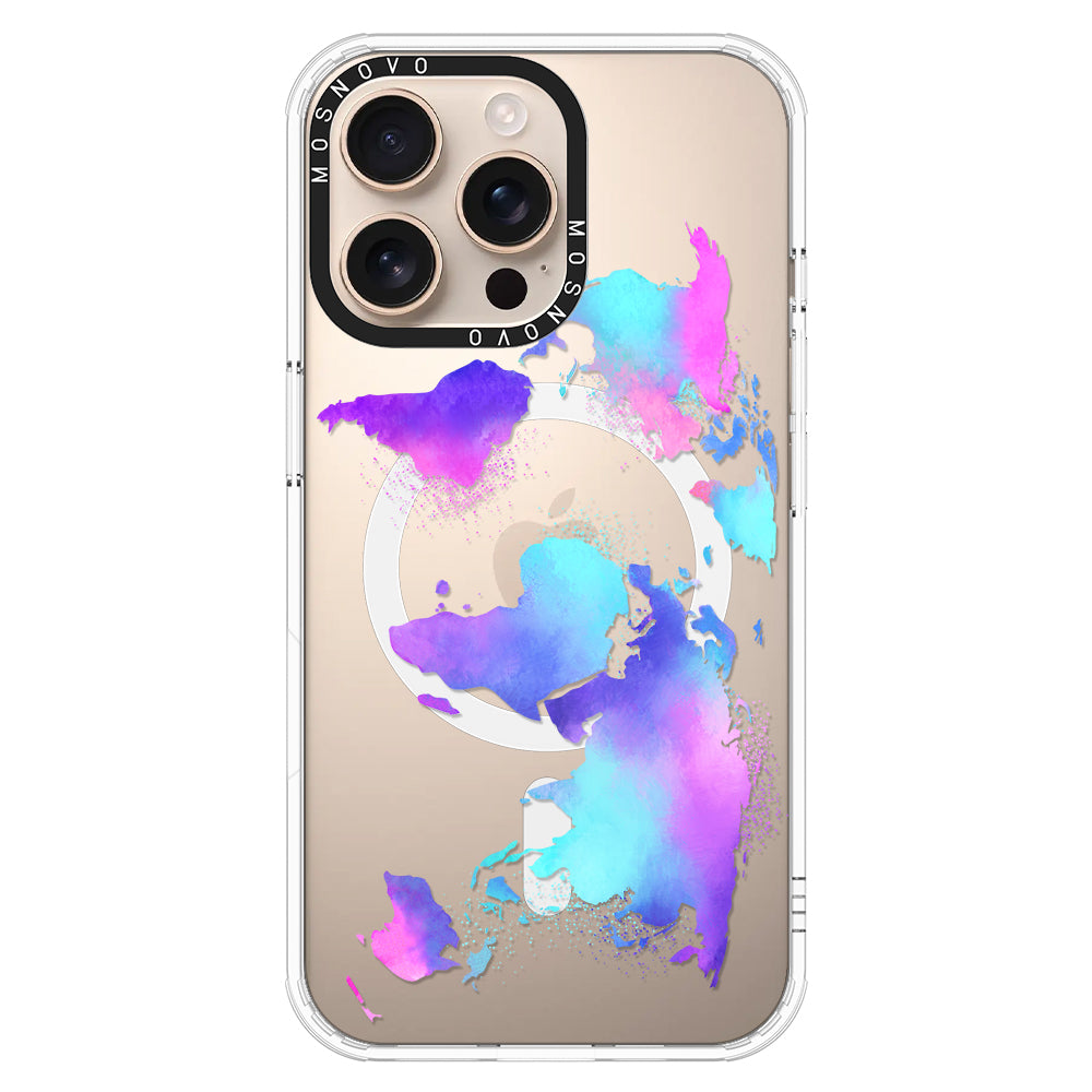 Psychedelic World Map Phone Case - iPhone 16 Pro Max Case - MOSNOVO