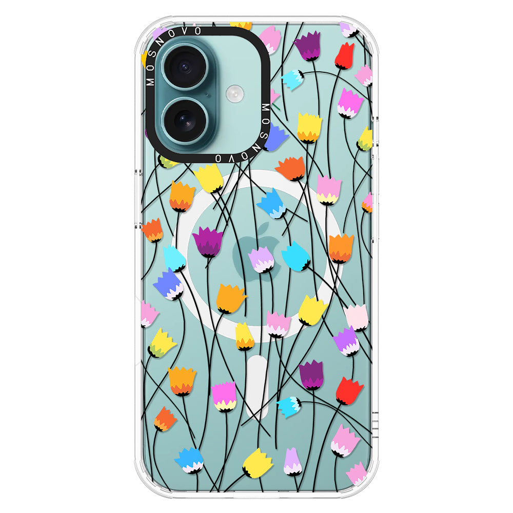 Tulips Bloom Floral Phone Case - iPhone 16 Plus Case - MOSNOVO