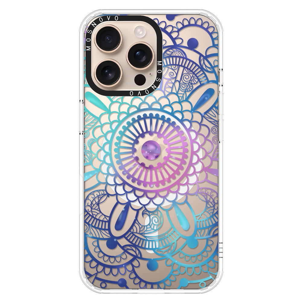 Violet Blue Mandala Phone Case - iPhone 16 Pro Max Case - MOSNOVO