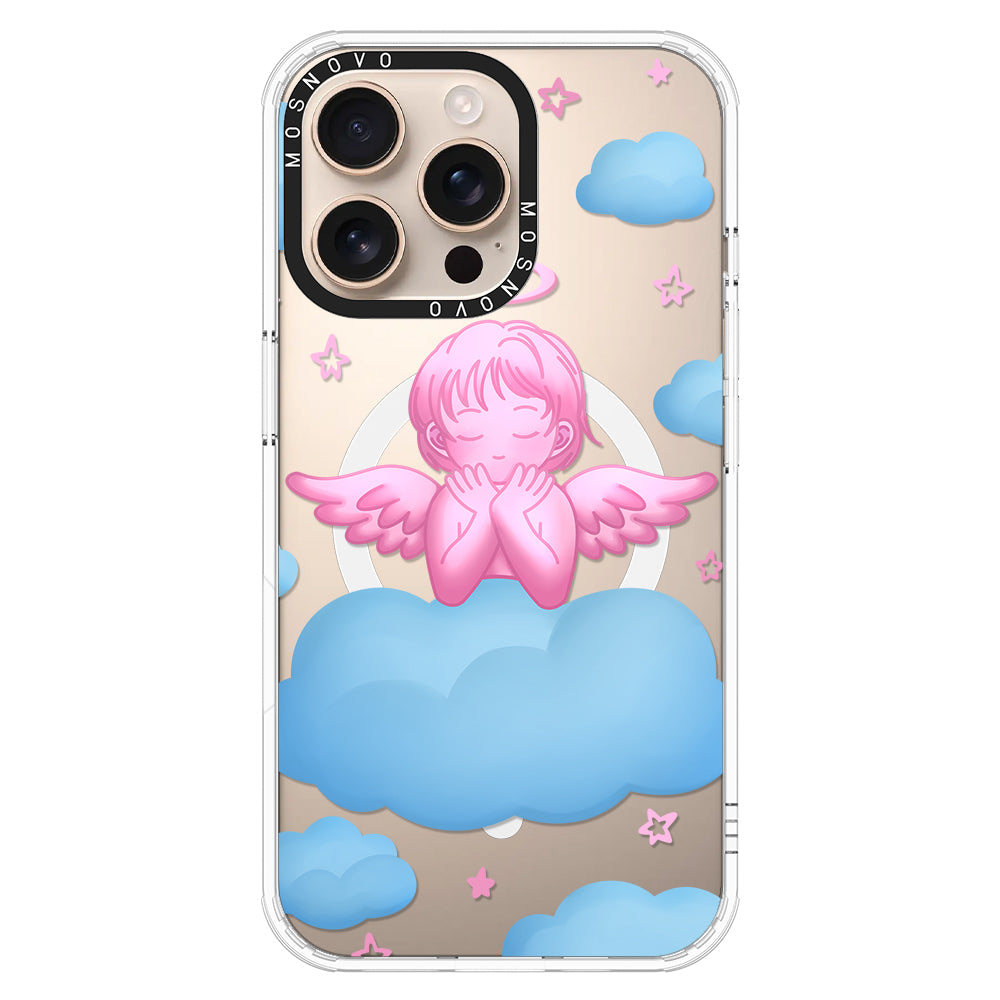 Pink Serenity Angel Phone Case - iPhone 16 Pro Max Case