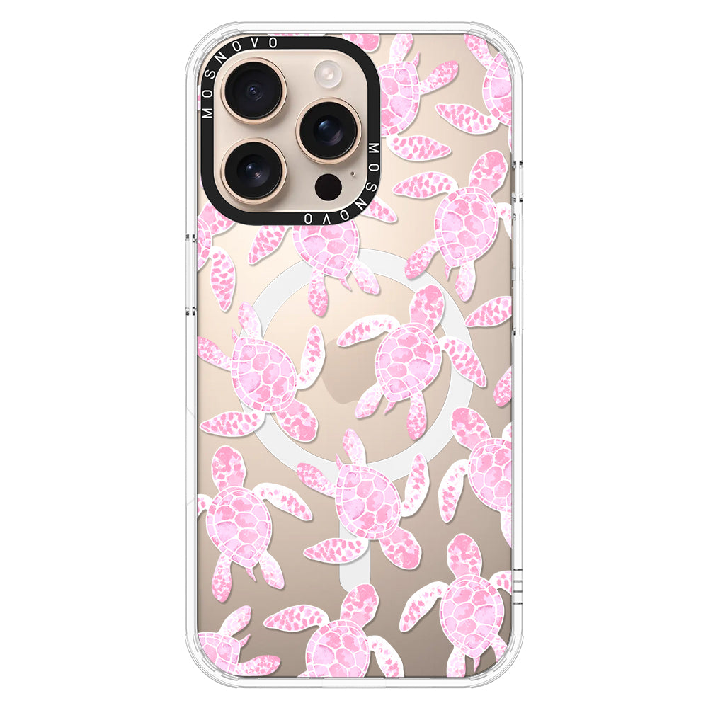 Pink Turtle Phone Case - iPhone 16 Pro Max Case - MOSNOVO