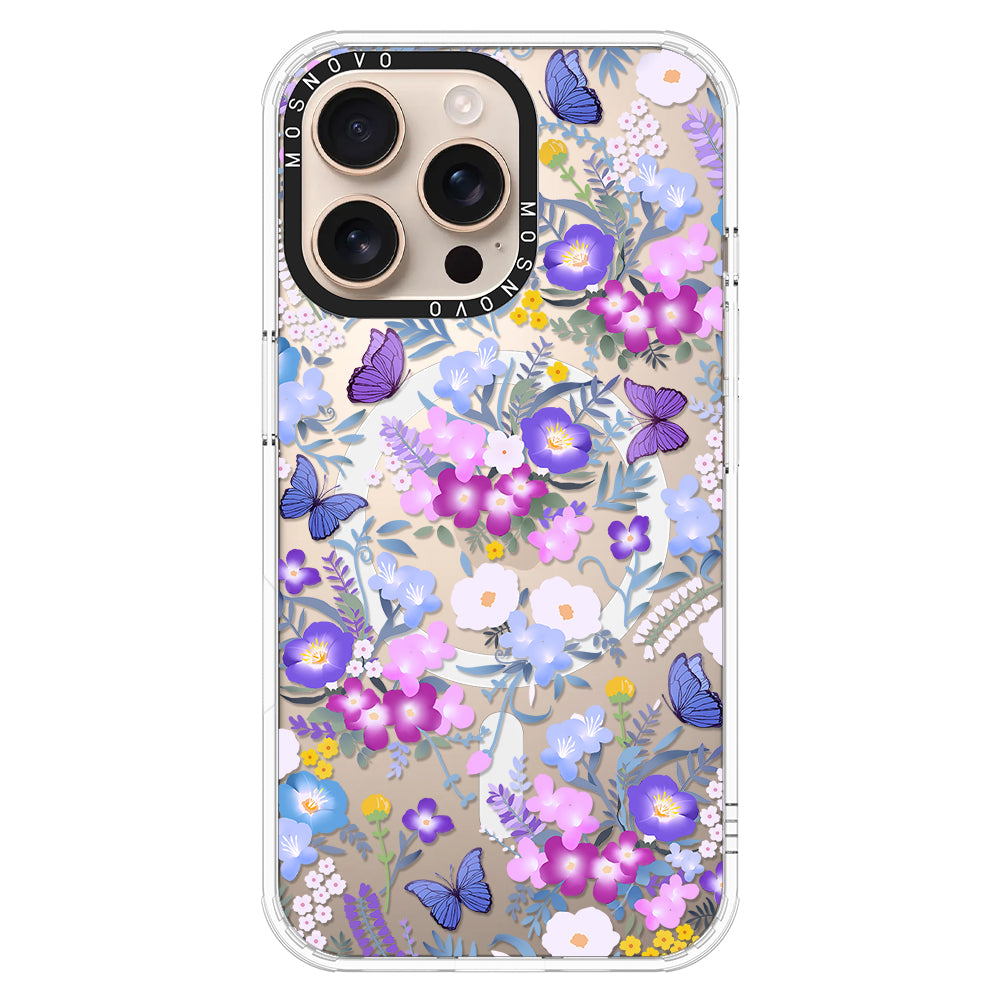 Purple Peri Nemophila Flower Phone Case - iPhone 16 Pro Max Case - MOSNOVO