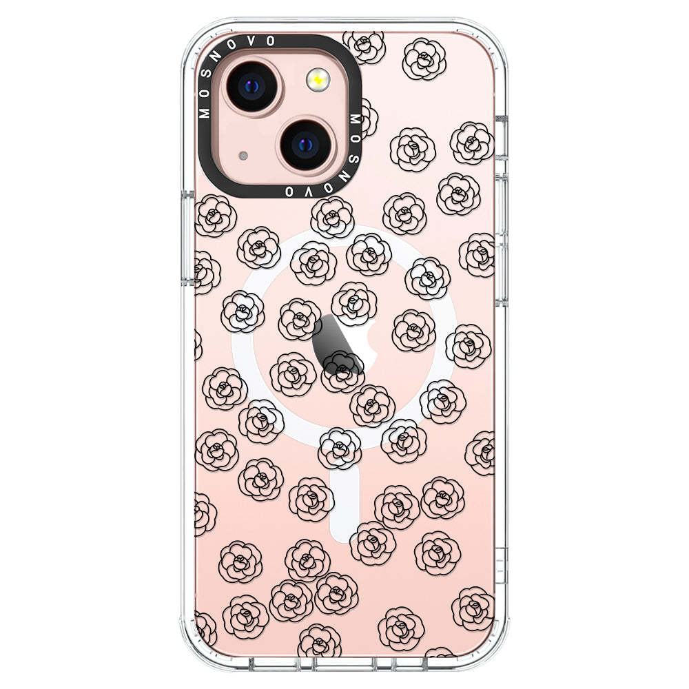 Linear Camelia Flower Phone Case - iPhone 13 Case