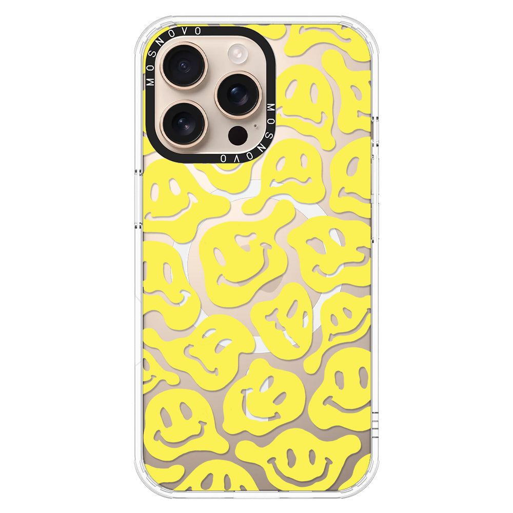 Melted Yellow Smiles Face Phone Case - iPhone 16 Pro Max Case - MOSNOVO