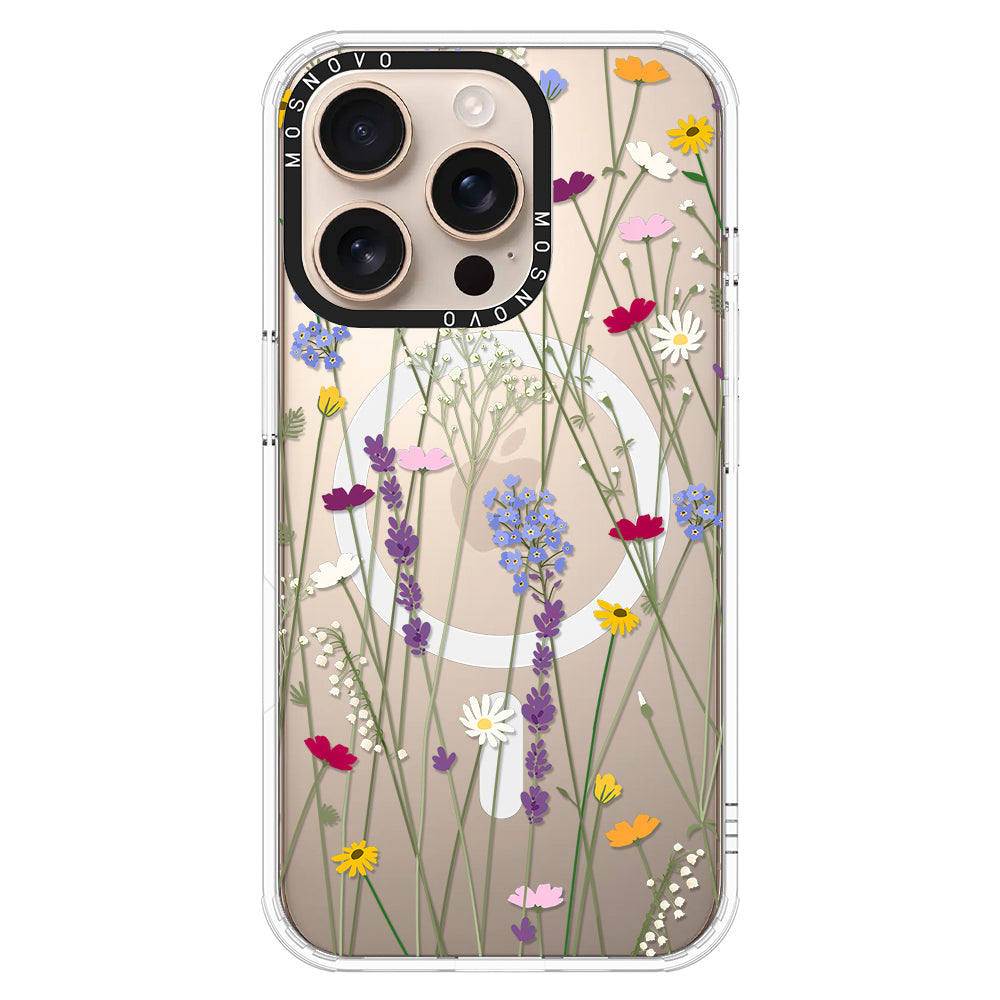 Floral Garden Lavender Daisy Flower Phone Case - iPhone 16 Pro Case - MOSNOVO