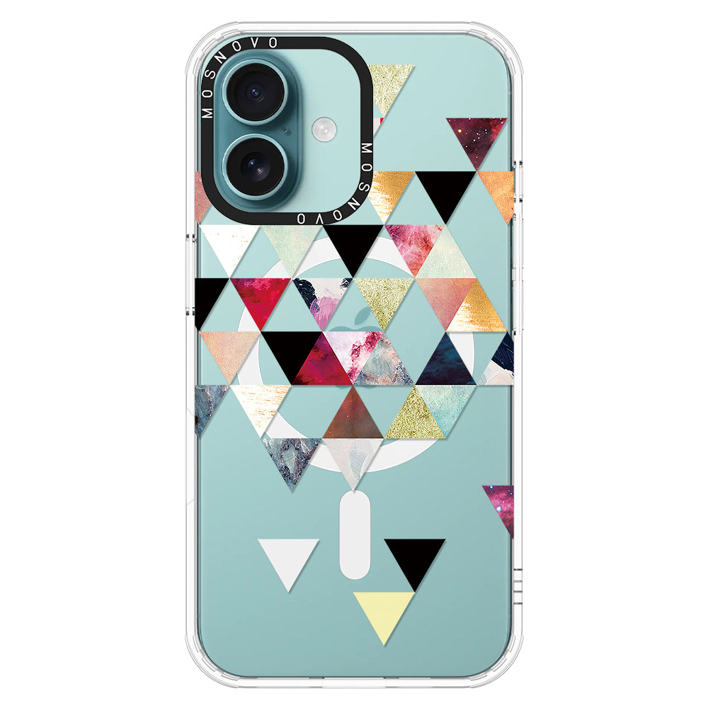 Triangles Stone Marble Phone Case - iPhone 16 Plus Case - MOSNOVO