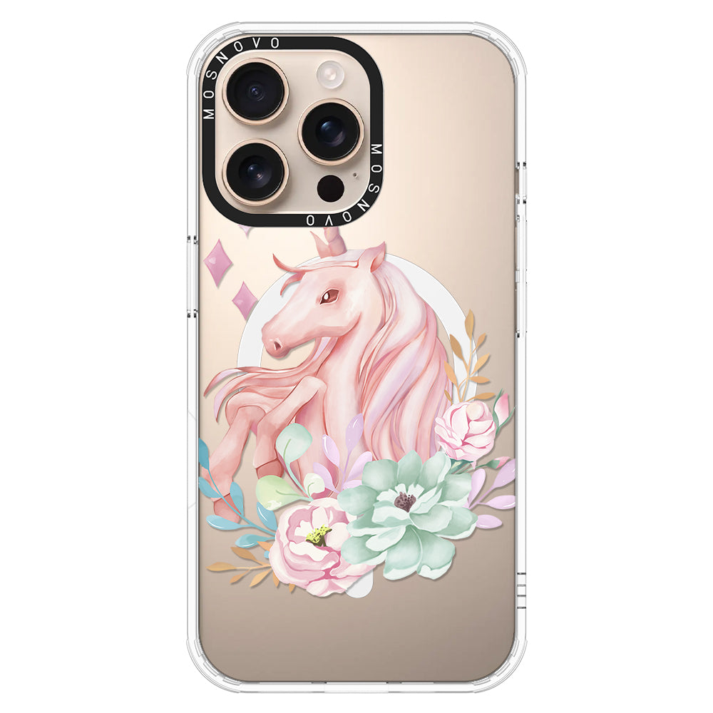 Elegant Flowers Unicorn Phone Case - iPhone 16 Pro Max Case - MOSNOVO