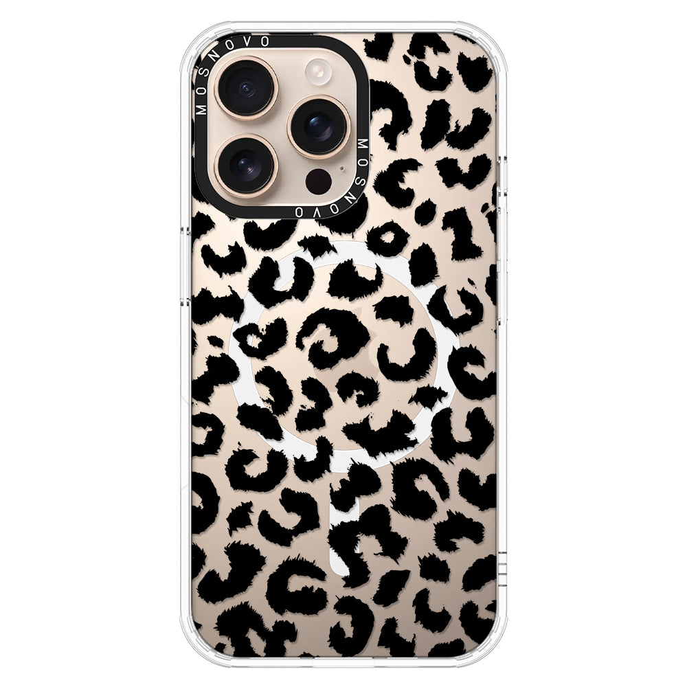 Black Leopard Phone Case - iPhone 16 Pro Max Case - MOSNOVO