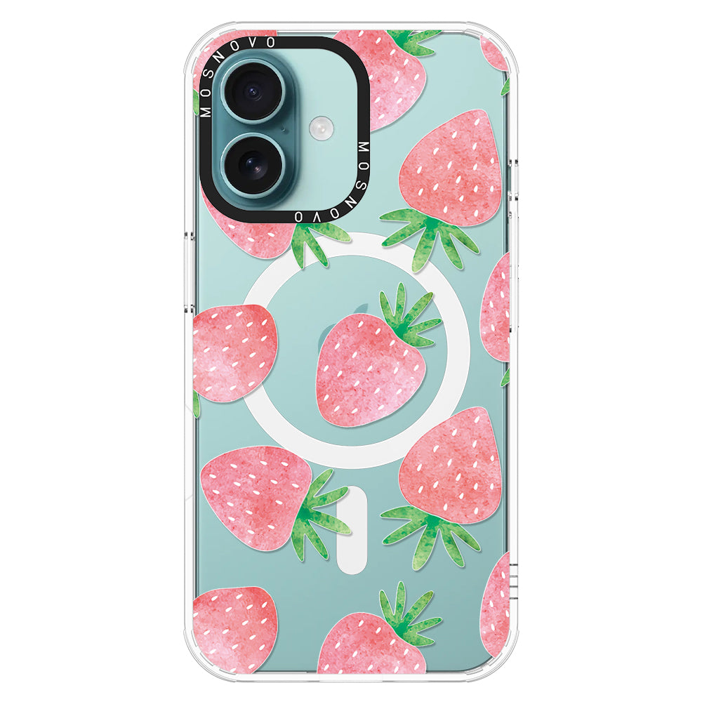 Pastel Strawberry Phone Case - iPhone 16 Case - MOSNOVO