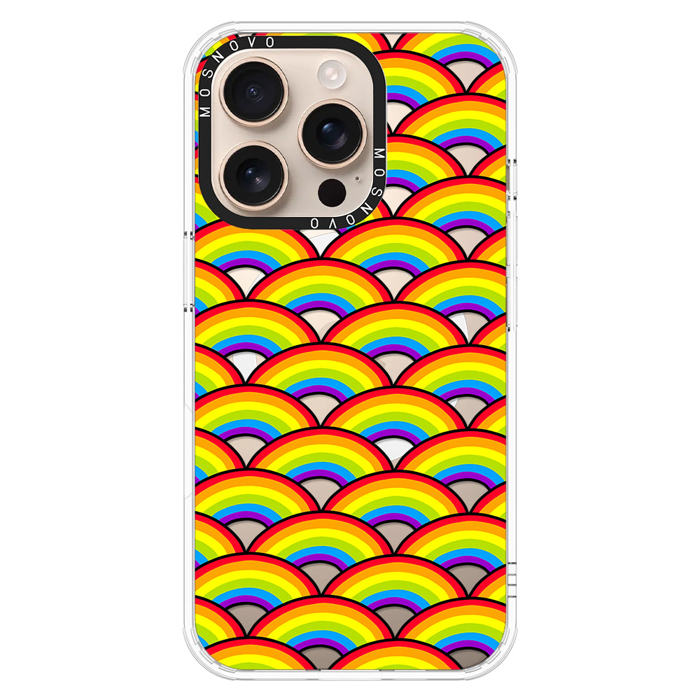 Rainbow Waves Phone Case - iPhone 16 Pro Case - MOSNOVO