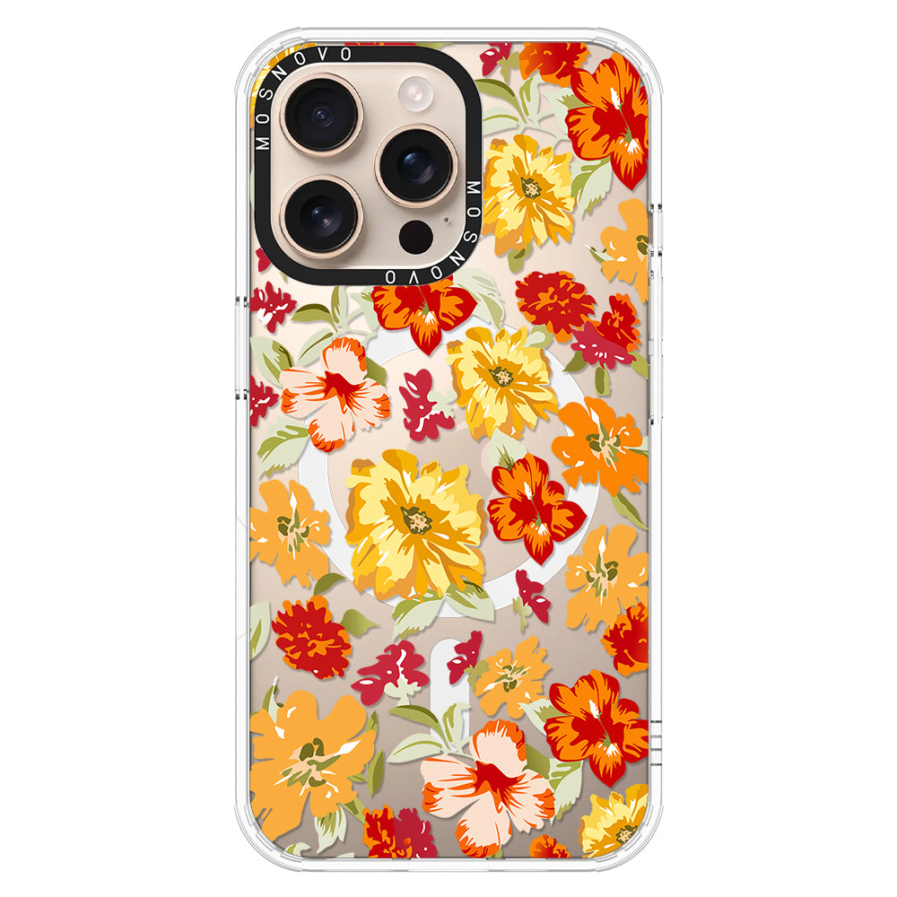 70s Boho Yellow Flower Phone Case - iPhone 16 Pro Max Case - MOSNOVO