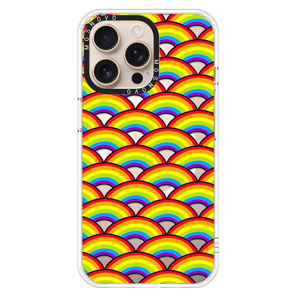 Rainbow Waves Phone Case - iPhone 16 Pro Max Case - MOSNOVO