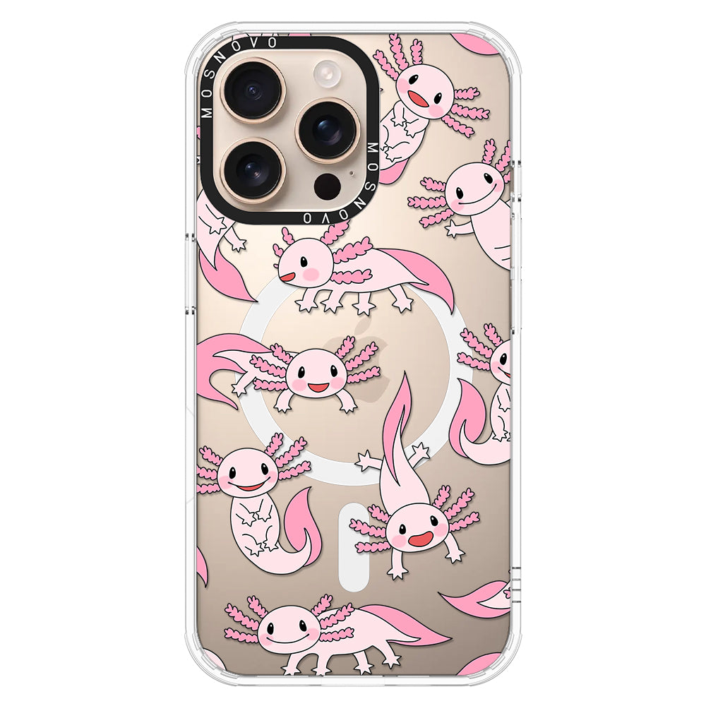 Pink Axolotl Phone Case - iPhone 16 Pro Max Case - MOSNOVO