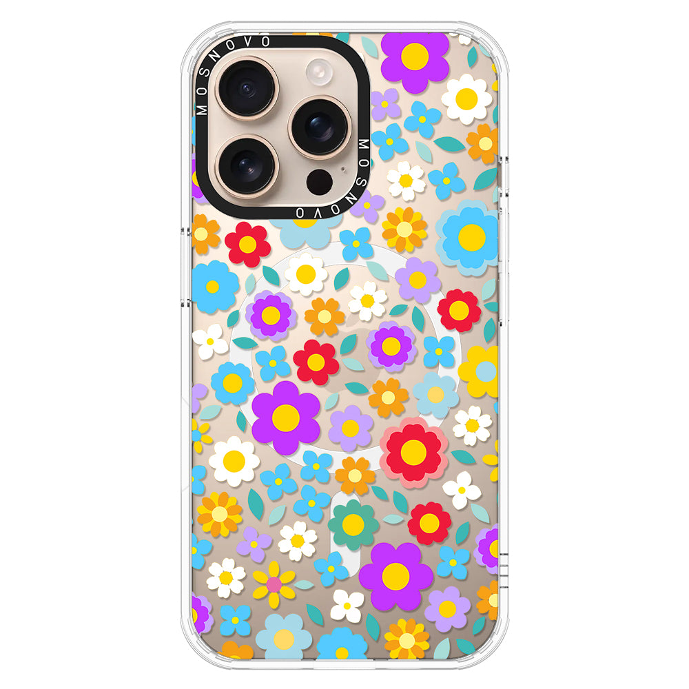 Retro Flower Phone Case - iPhone 16 Pro Max Case - MOSNOVO