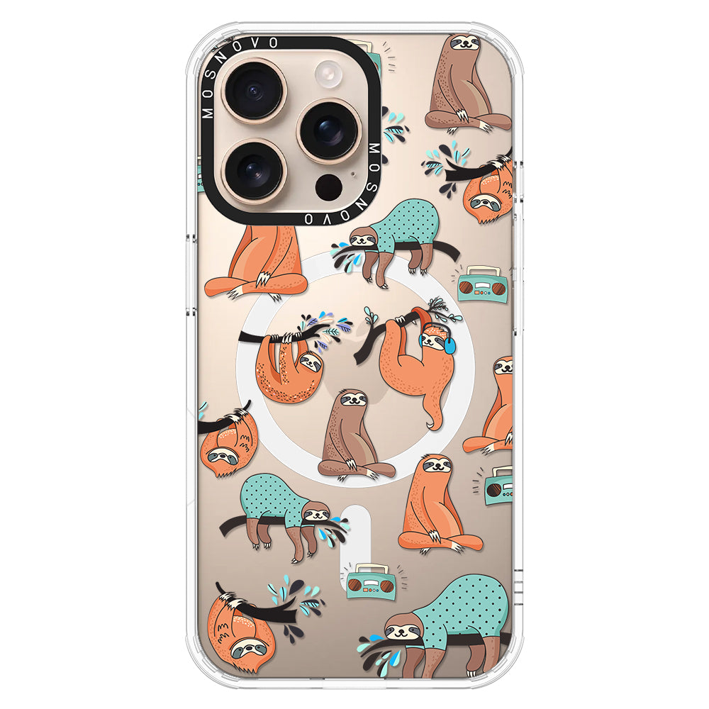 Musical Sloth Phone Case - iPhone 16 Pro Max Case - MOSNOVO