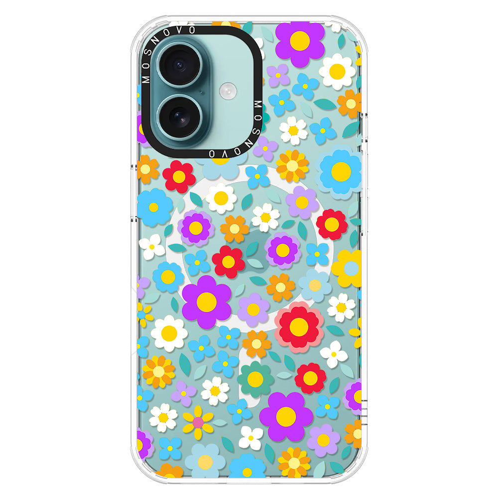 Retro Flower Phone Case - iPhone 16 Plus Case - MOSNOVO