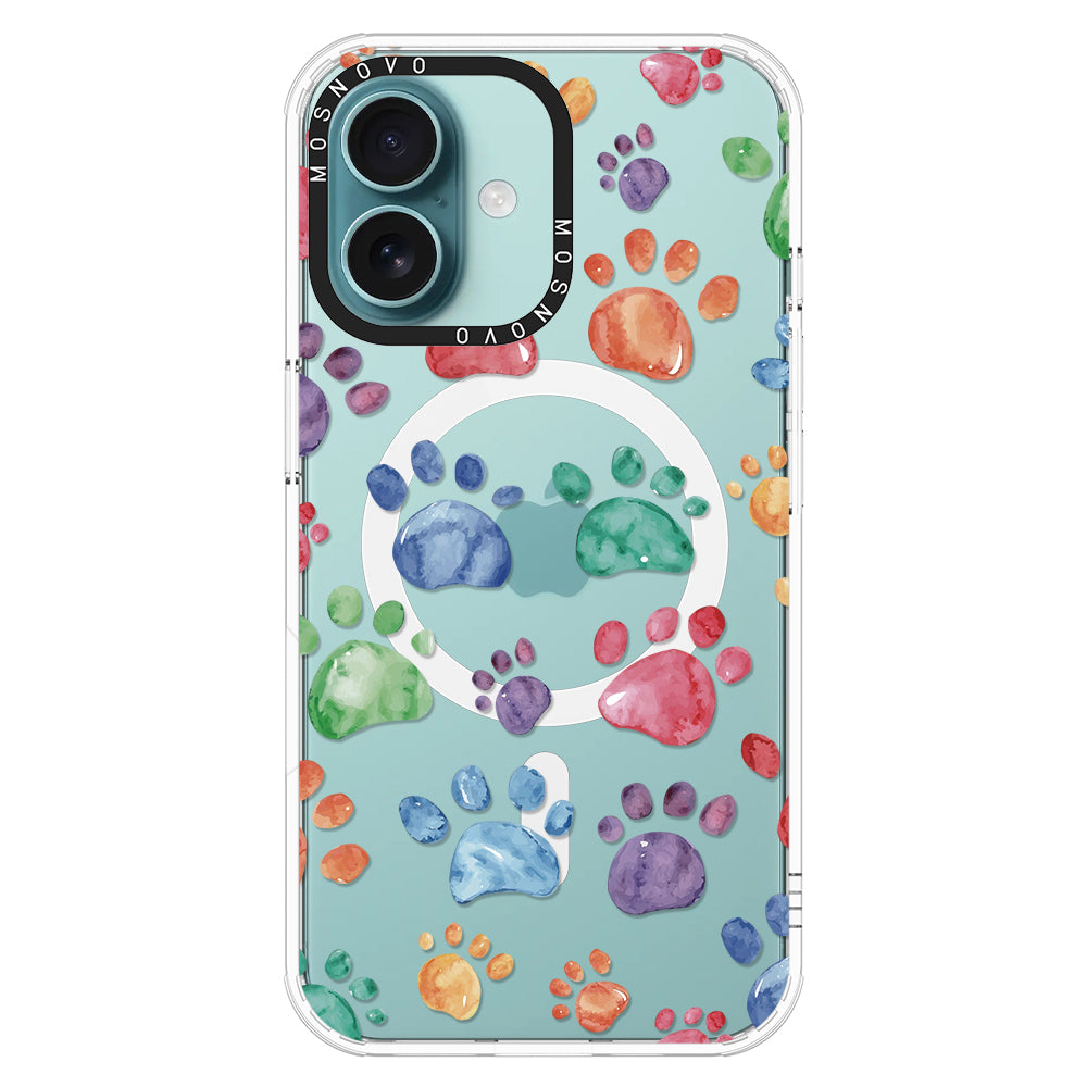 Colorful Paw Phone Case - iPhone 16 Plus Case - MOSNOVO