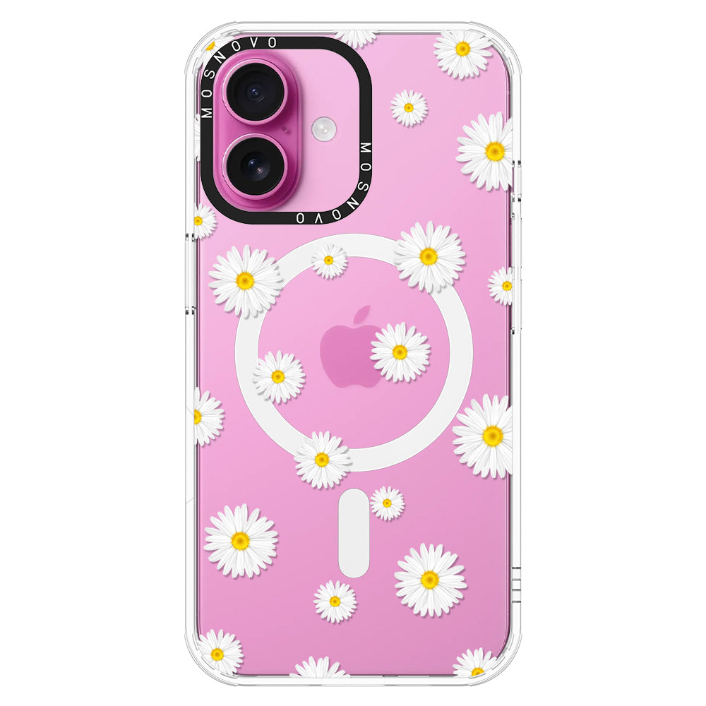 White Daisy Phone Case - iPhone 16 Plus Case - MOSNOVO