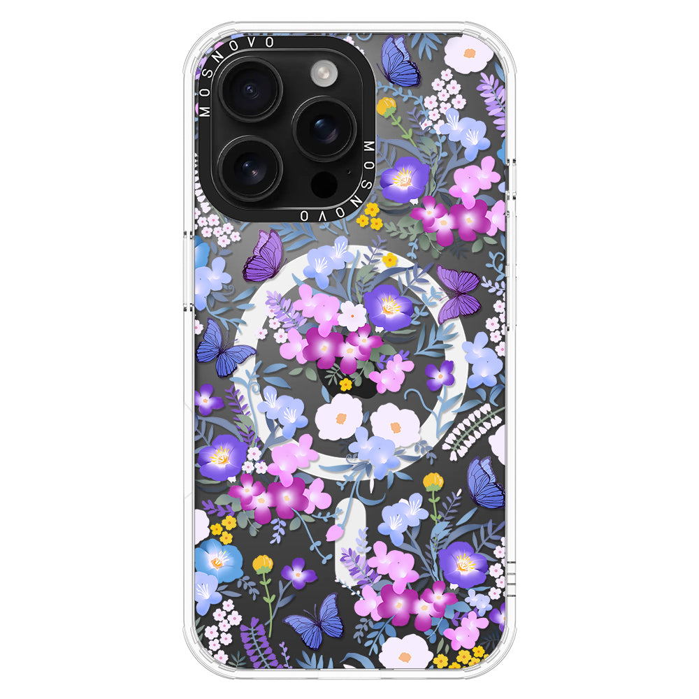 Purple Peri Nemophila Flower Phone Case - iPhone 16 Pro Max Case - MOSNOVO