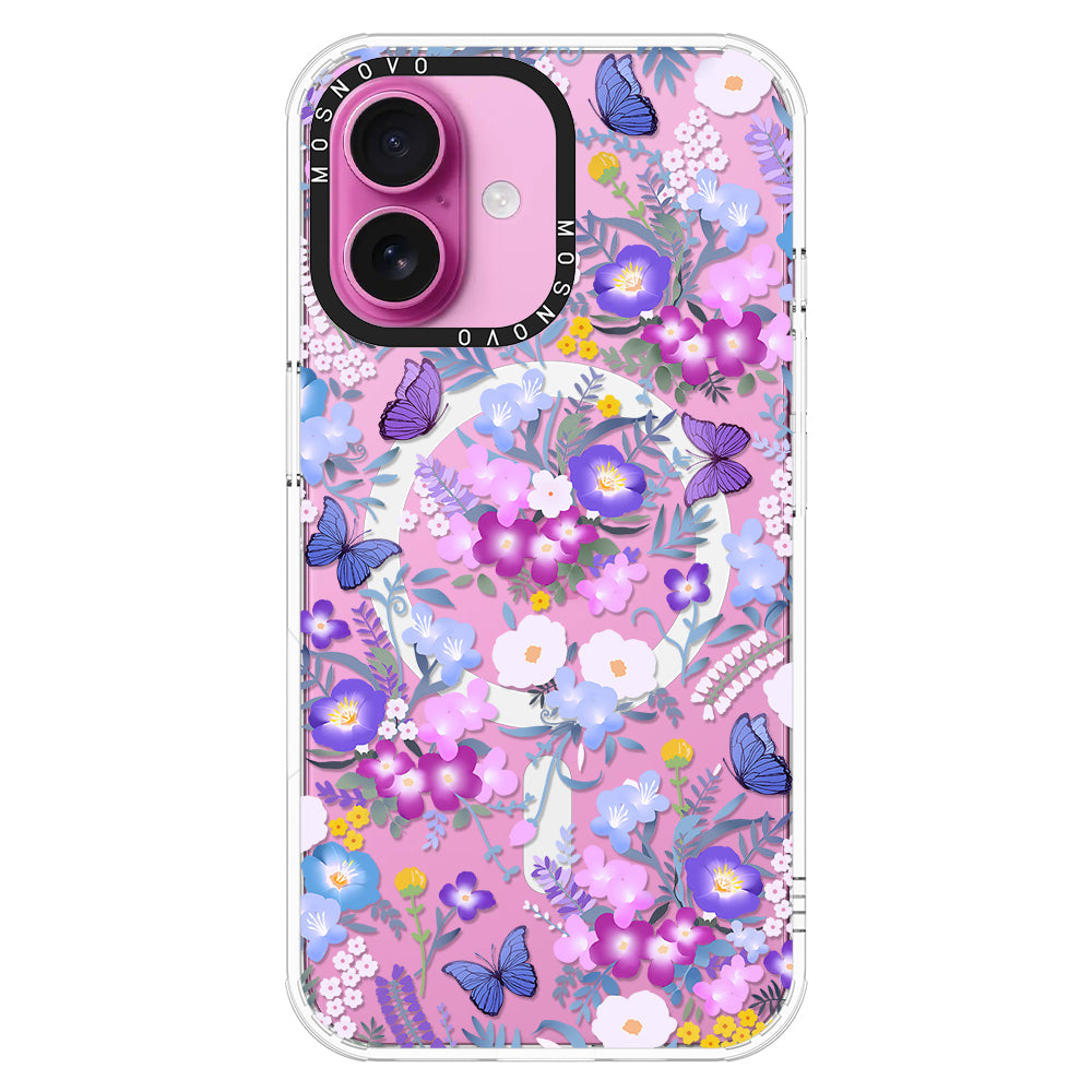 Purple Peri Nemophila Flower Phone Case - iPhone 16 Case - MOSNOVO